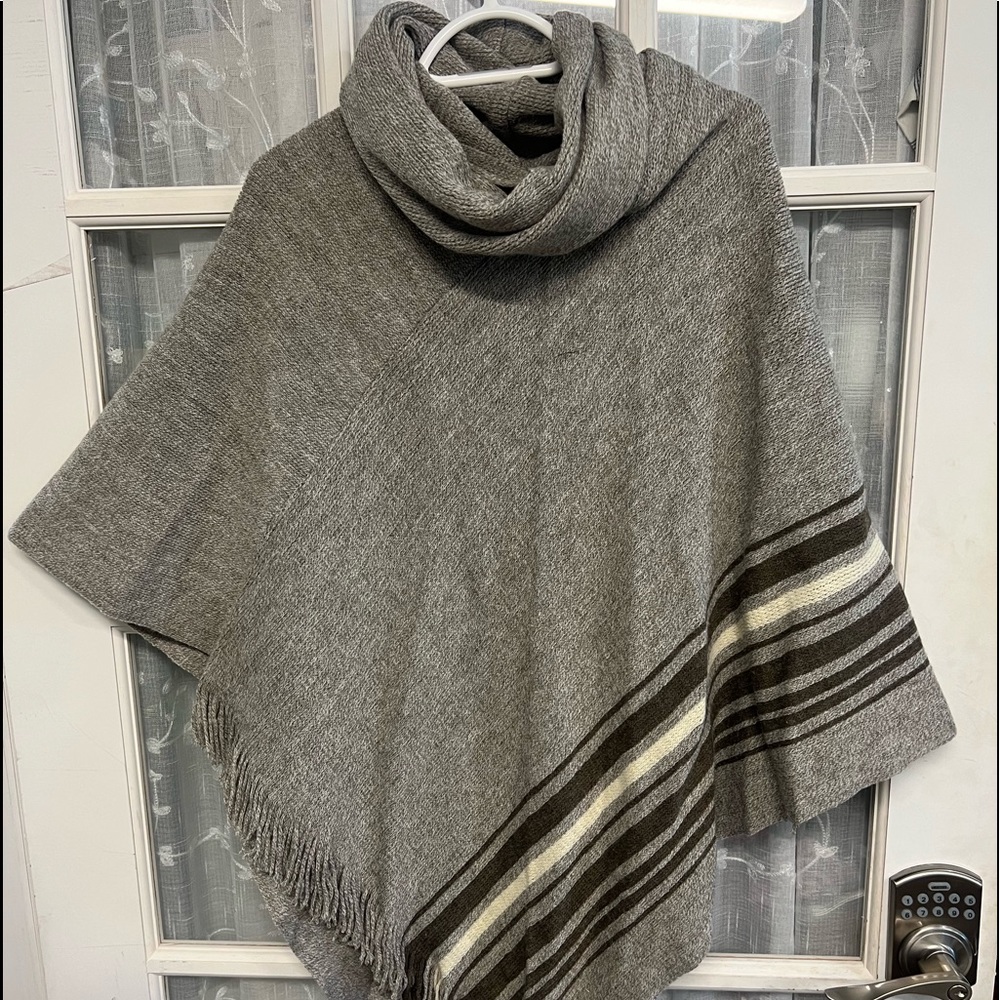 Roots cowl neck poncho shawl scarf